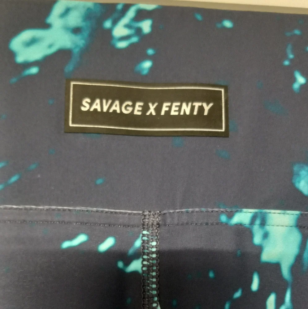 Savage X Fenty Teal and Navy Leggings - Picture 2 of 6